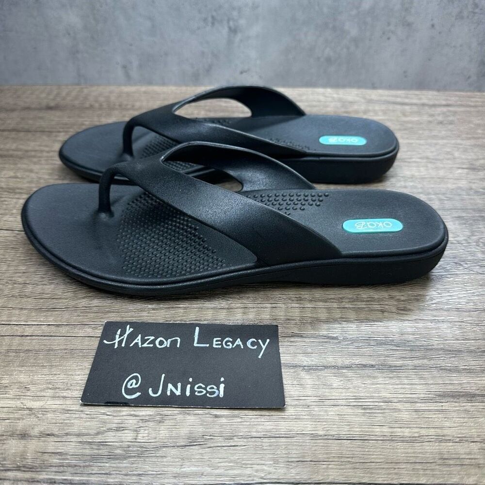 Oka B~Women’s~”Elle”~Black Flip‎ Flops Sandals~Size L(10-11)